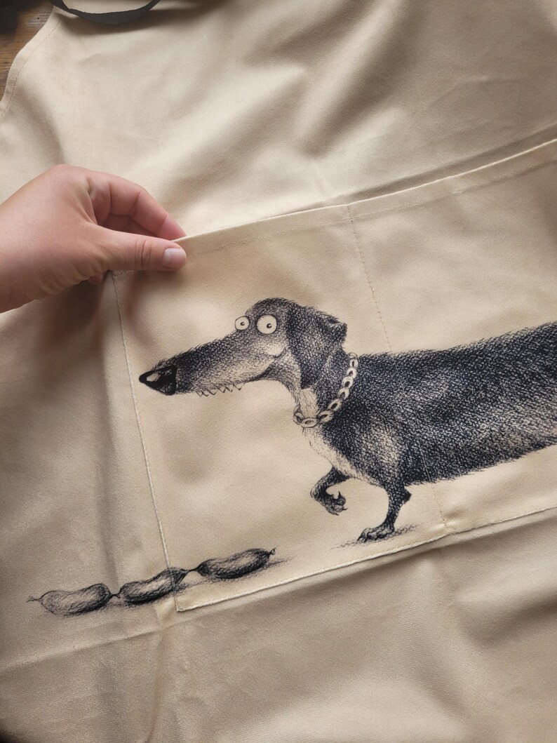 Dachshund Apron: Sausage Dog Kitchen Accessory, Chef Gift image 5