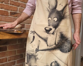 Mouse Chef Apron: Kitchen Cuisine Accessories, Comfort Velour Apron