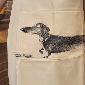 Dachshund Apron: Sausage Dog Kitchen Accessory, Chef Gift image 3