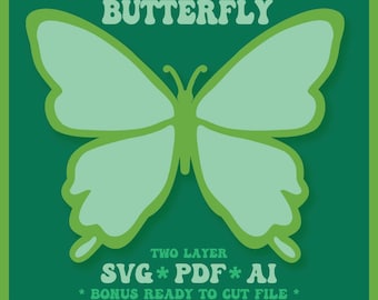 Simple Butterfly SVG Vector, Laser Cut SVG Digital Download, Butterfly SVG, Blank Butterfly Template, Boho, Butterfly Cut File