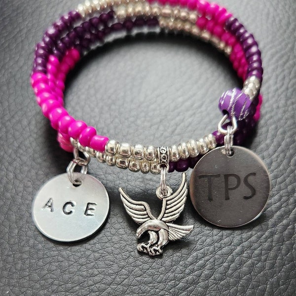 The Kira...Theta Phi Sigma Pink, Purple, & Platinum Bracelet