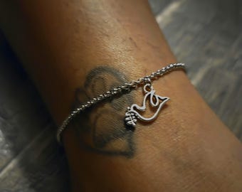 Taube Fußkettchen: Chirurgenstahl Bettelarmband