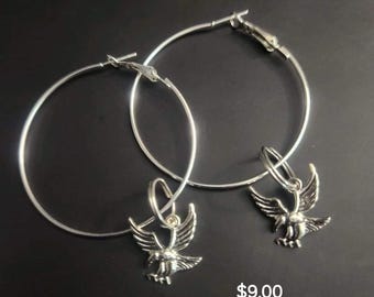 Creolen mit Adler Charm