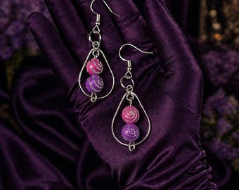 Pendientes colgantes de 2 cuentas