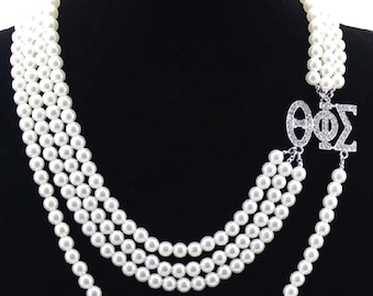 Theta Phi-Sigma-griechische Perlen-Halskette