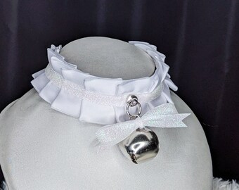 White glitter Pet Play Collar