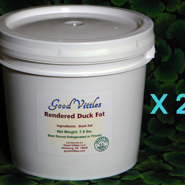 Pure Rendered Duck Fat - 2 Gallon Size Tubs - 208 oz. - FREE SHIPPING