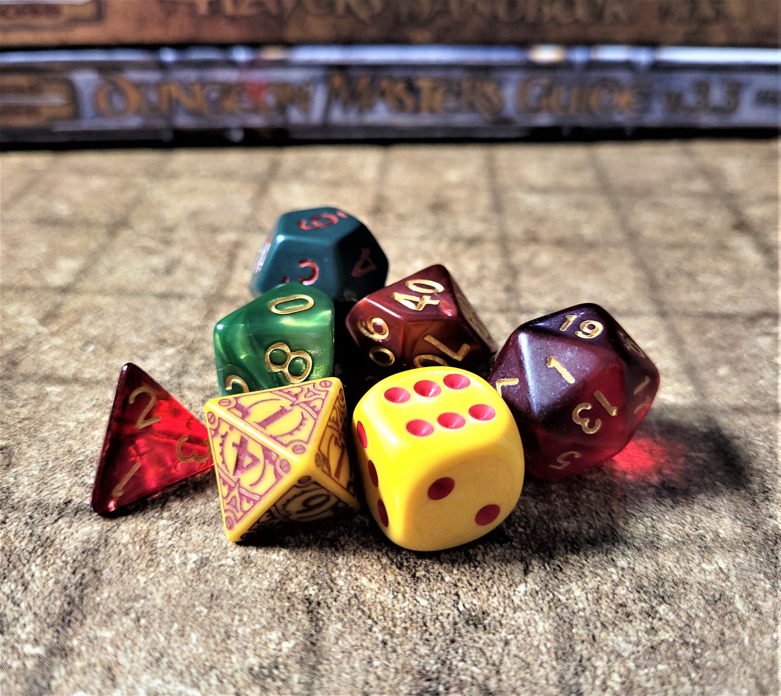 Adventurer's Loot 7 piece RPG dice set dice for D&D Etsy