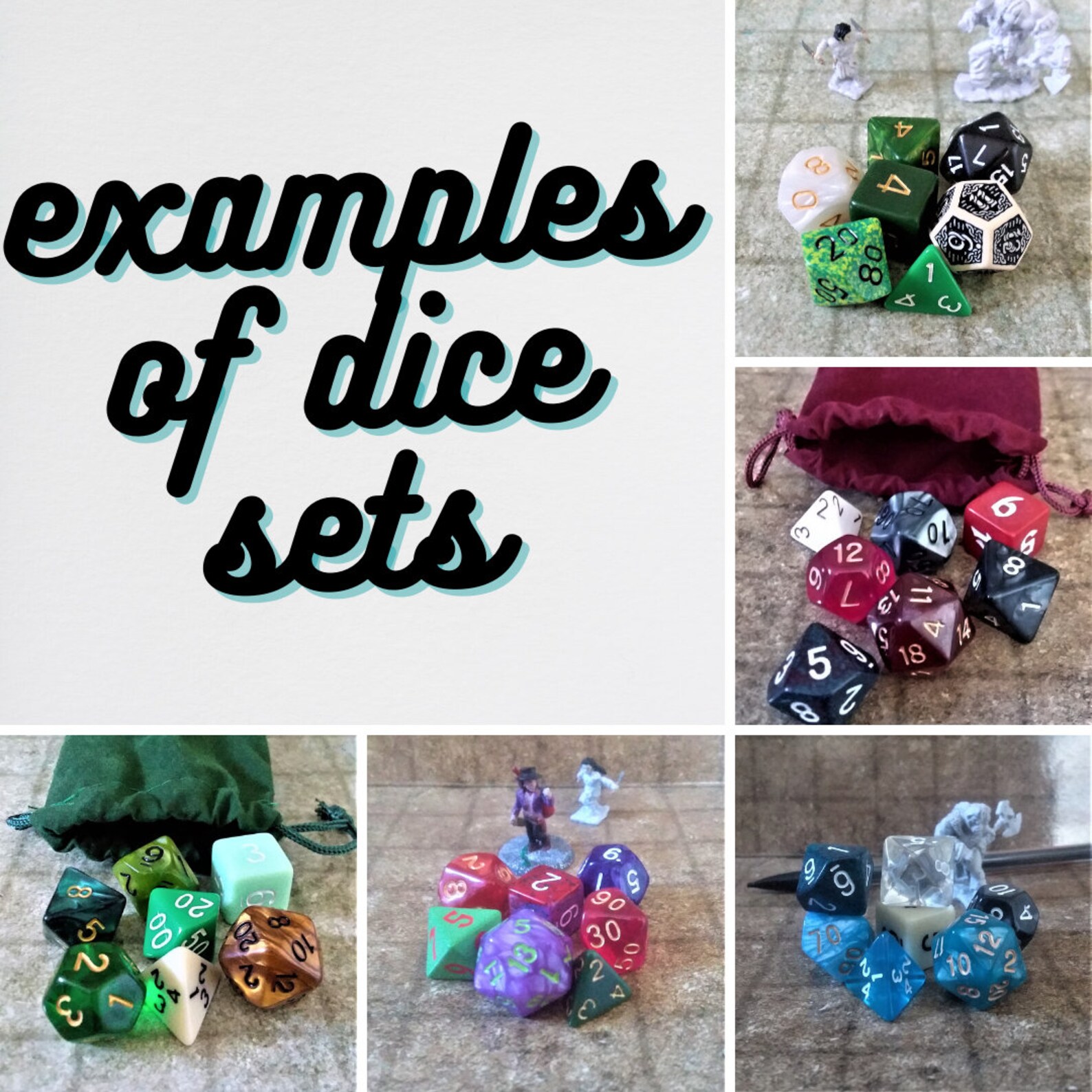 Mystery Dice Bag Surprise mixed set of 7 TTRPG dice with Etsy