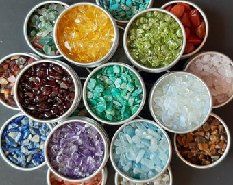 Crystal Chips – Gemstone Chips – Crystal Semi Tumbled Chips Crystal collection over 50 different stones for Crafts No Hole