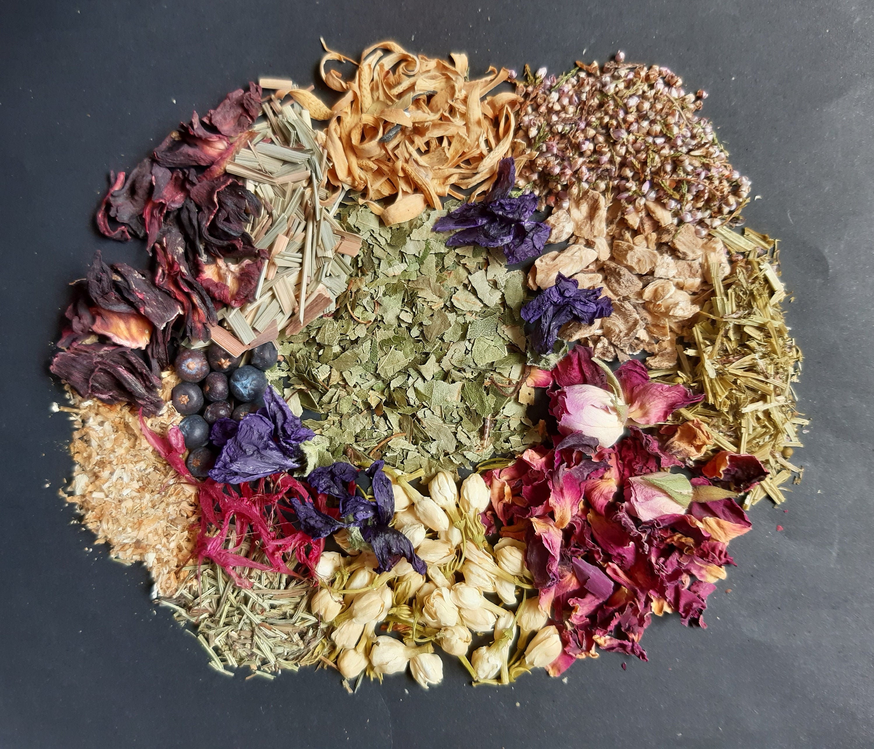 Set d'herbes Comestibles Wicca Fleur Feuille Racine Sorcière Verte Herbalisme Ingredients Pour Breuv