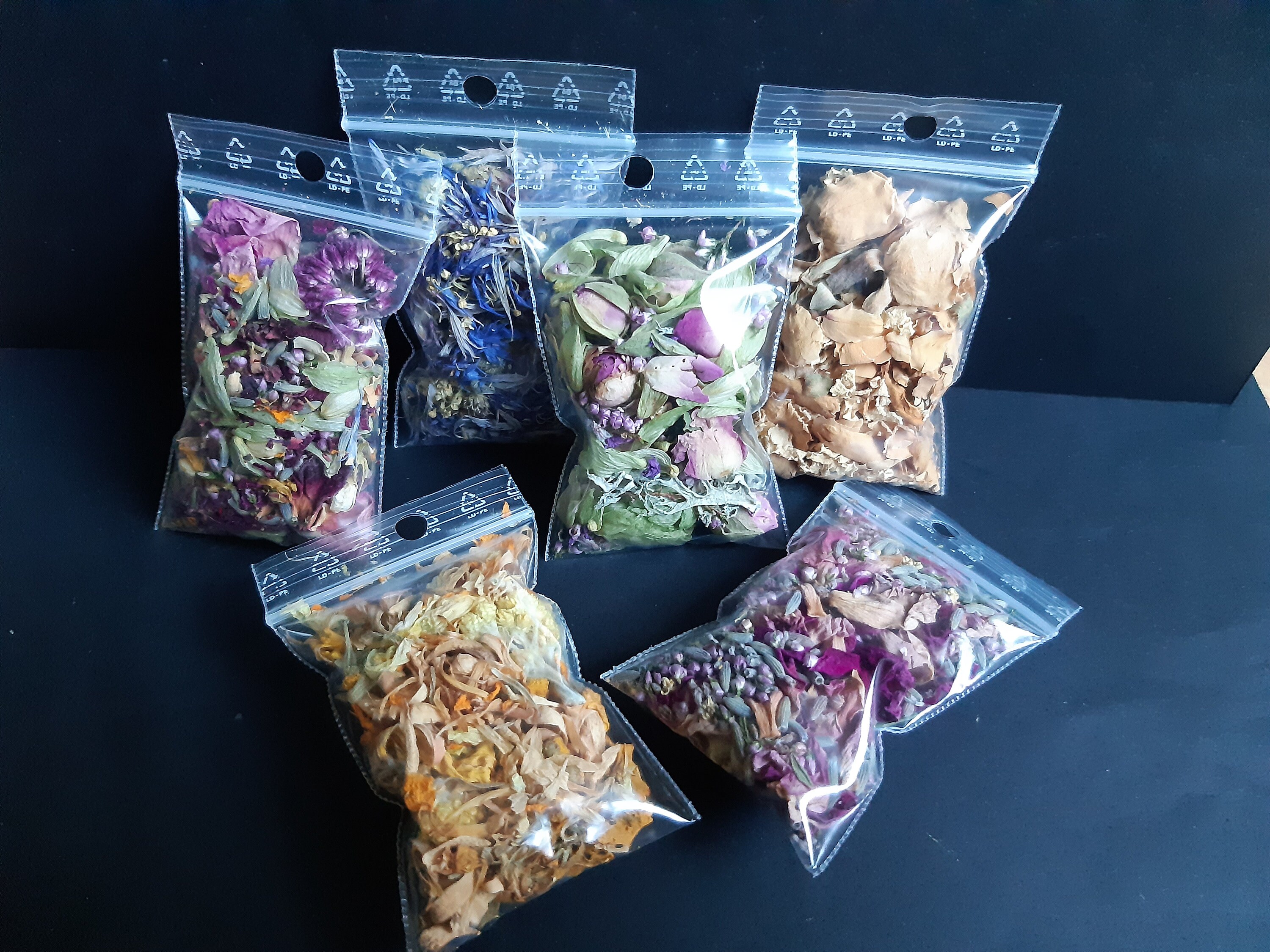 Mélanges Botaniques Prêts Pour Fabrication Bougies Projets d'artisanat Fleurs Pétales Séchées 6 Sach