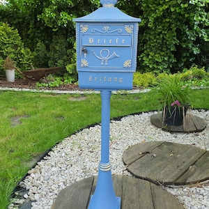 Antique Stunning Royal Mailbox Standing,CAST ALUMINUM, Renovation,Locked Letterbox,Metal Art Gallery,Briefe,Postkasten,Post