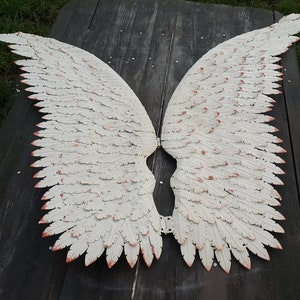Extra Große Engelflügel Wanddekoration Metall Kunst, Wandskulptur Engelflügel, Farbe Weiß 40 &quot;x39&quot; MetalArtGallery, Wohnkultur