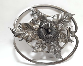 Steel Wall Round Sculpture Leaves,Metalworking,Large Heavy Rosette,Metal Art Gallery,Steel Wall Decor,Metal Wall Decor Flowers,Craft Work