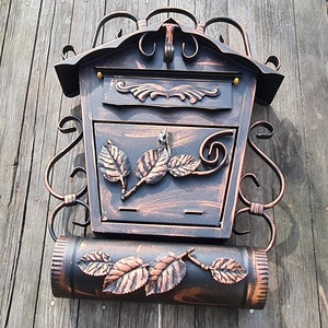 Metal Work Mailbox Wall Mounted ,Messenger Bag ,Metal Art Gallery, Colors Copper or Black,Forged Element ,Alluring House Art, Wedding Gift