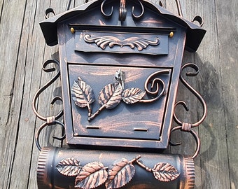 Metal Work Mailbox Wall Mounted ,Messenger Bag ,Metal Art Gallery, Colors Copper or Black,Forged Element ,Alluring House Art, Wedding Gift