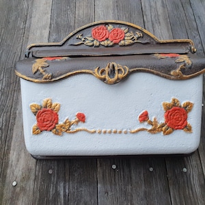 Vintage Retro Mailbox,Cast Iron Letterbox,Metal Art Gallery,Unique Gift,Flowers