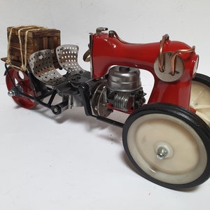Recycled Art Metal Cars Sewing Machine,Metal Art Gallery,Handmade,Unique,You Better Look At The Photos:)
