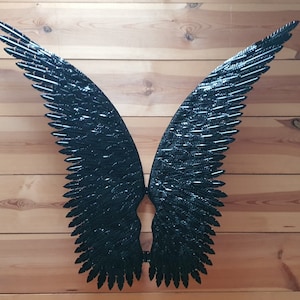 Extra Large Devil Wings Wall Decoration Metal Art,Wall Sculpture Angel Wings ,Color Black  40&quot;x39&quot; MetalArtGallery,Home Decor