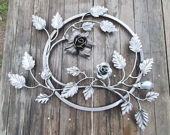 Steel Wall Art Sculpture Rose Rosette ,Ground steel,Metalworking,Large Heavy Rosette,Steel Wall Decoration,Metal Entry Gate,,Craft Work