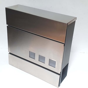 Classical Elegant Perfect For You Metal Wall Mount Stainless Steel Brushed Mailbox,Assembly Set,Two keys,Metal Art Gallery, 14&quot; x 14&quot;