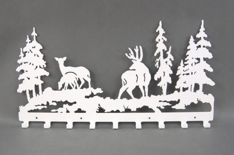 Metal Wall Art Hanger For Clothes/Keys Coat Rack Deer Etsy