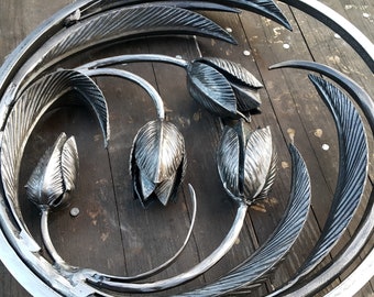 Steel Wall Round Sculpture Tulips,Metalworking,Large Heavy Rosette,MetalArtGallery,Steel Wall Decor,Metal Wall Decor Flowers,Craft Work
