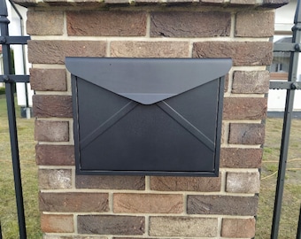 A Beautiful Pattern Imitating an Envelope,Wall Mount Mailbox, Black or  Anthracite,Fashionable Letterbox,Metal Box,3  keys,MetalArtGallery