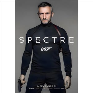 Personalized James Bond movie poster, Spectre, Skyfall, No Time to Die, poster, your picture as James Bond