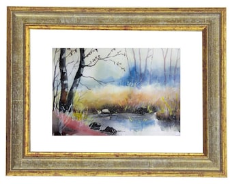 original watercolor, felt, art, painting, art, wall art,