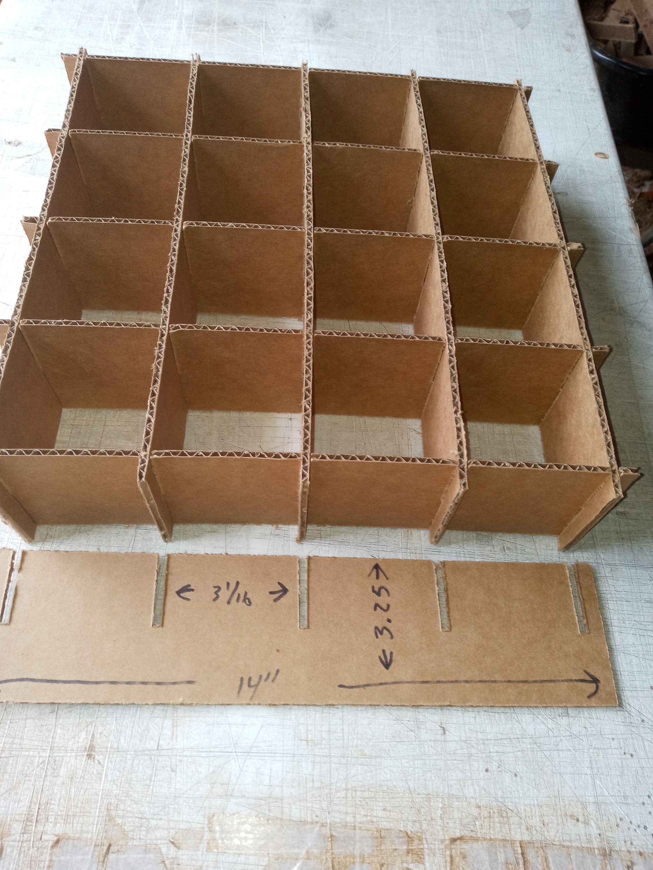 Cardboard Dividers 5 Sets 14 X 14 X 3.25 High 16 Cell A 14-3.25-05 - Etsy