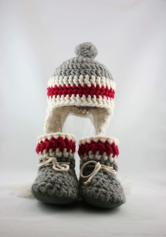 sock monkey booties