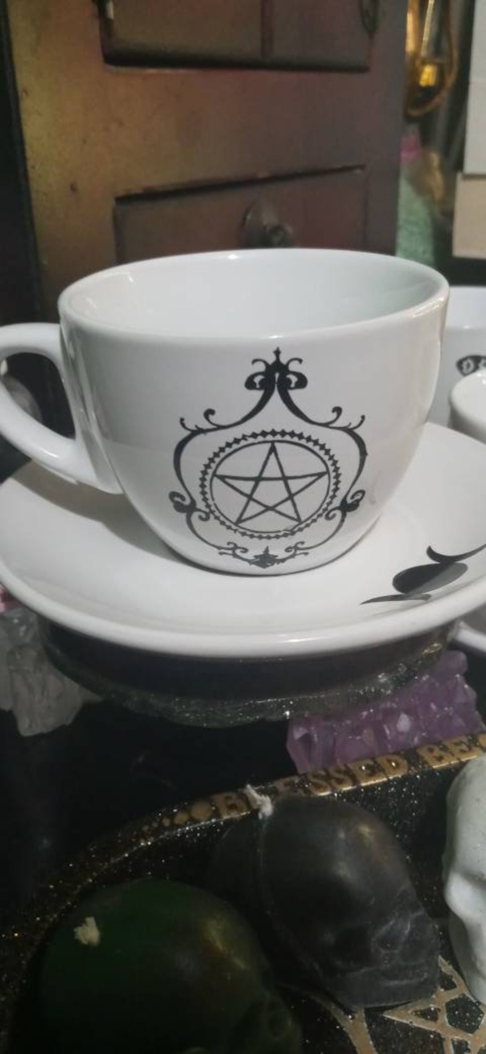 Gothic Tea Cup and Saucer Sets. Fine ceramic with permanent Etsy