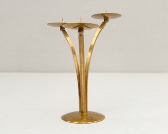 Alfred Schäfter Bauhaus brass candlestick