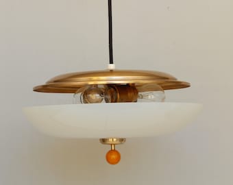 Height adjustable pendant lamp WMF Ikora design, 1950s