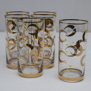 Juego de 6 vasos para beber Fred Press, oro de 22 quilates