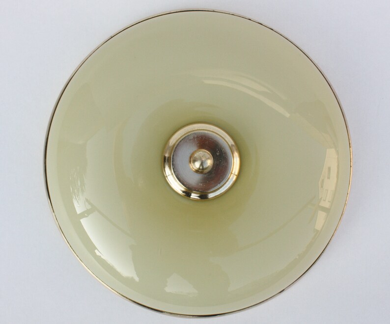 Plafoniere Deckenleuchte : Vintage plafoniere deckenleuchte opalglas messing lampe etsy