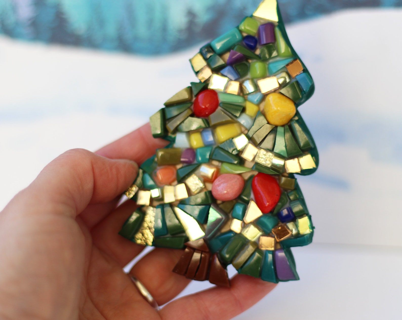 Mosaic kit/Tree Ornament for Christmas Decoration/Diy gift/6 Etsy