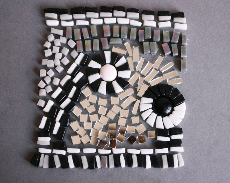 155g Black and White Mosaic Tiles Etsy