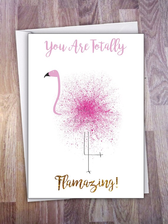 Splat Range Flamingo Card Joyeux Anniversaire Flamazing Etsy France