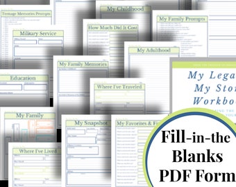 Legacy Story Workbook: Fill-In-The-Blanks, Writing Prompts (Fillable PDF)