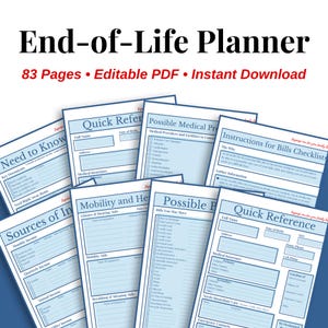 Estate Planning Kit End-of-Life Planner Workbook Fillable PDF| Final Plans Workbook image 10