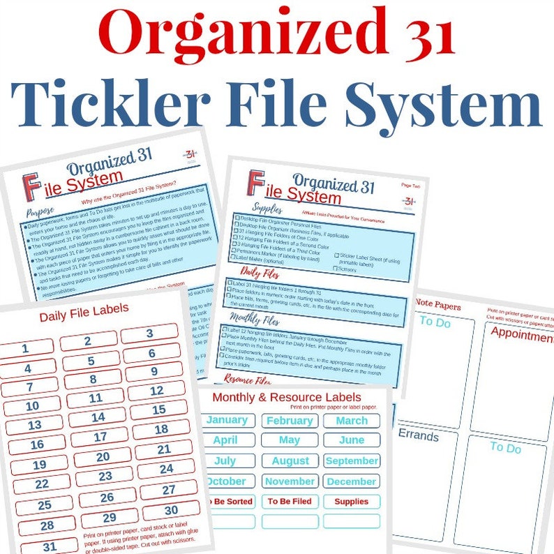 Organized 31 Tickler File System Etsy Australia