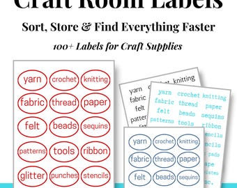 Craft Room Labels: Printable DIY Organization Tags (PDF Download)