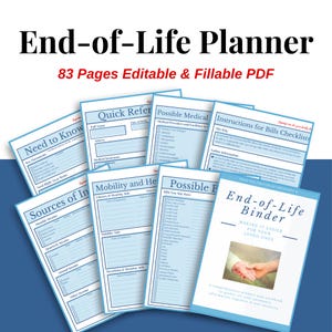 Estate Planning Kit End-of-Life Planner Workbook Fillable PDF| Final Plans Workbook image 7