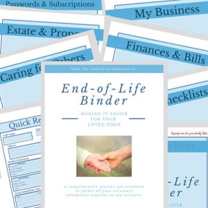 Estate Planning End-of-Life Binder & Family Workbook | Printable Checklist for Organizing Important Documents and Wishes