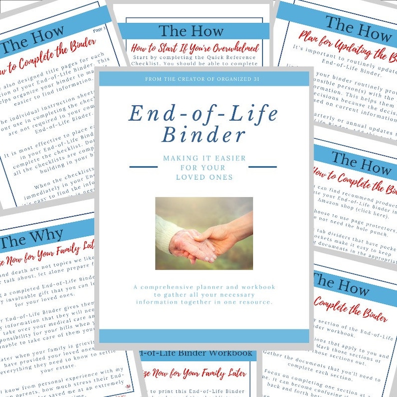Endoflife Binder fillable PDF Version Etsy