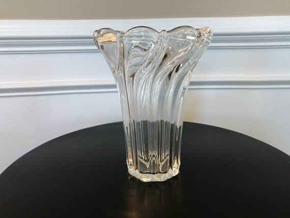 Mikasa Crystal Vase Peppermint Swirl Etsy