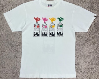 Vintage 90s BAPE X Stash Hanes T-shirt: Japan Streetwear, Size M